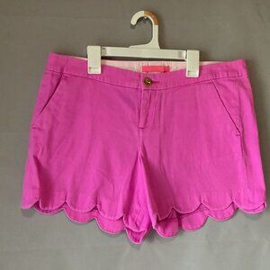 **Lilly Pulitzer** Scallop Hem Shorts 10 Pink